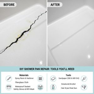 how to fix a cracked shower pan
